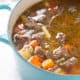 close up of pot of aip beef stew