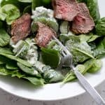 Tri Tip Spinach Salad with a Creamy Cucumber Dill Dressing from foodfashionandfun.com