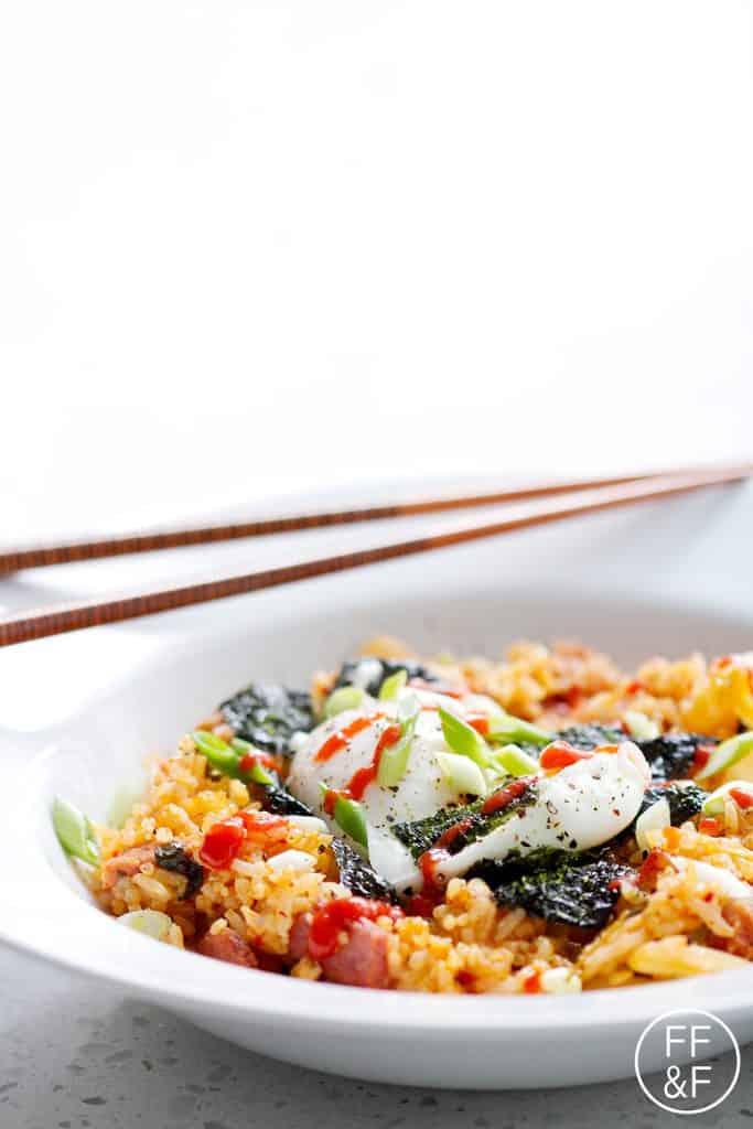 This Kimchi Fried Rice dish is the perfect recipe to use leftover ham and rice. This recipe can be made allergy friendly (gluten, dairy, shellfish, nut, egg, and soy free) and suits the paleo diet.