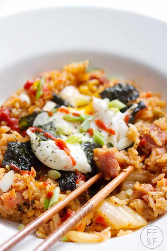 This Kimchi Fried Rice dish is the perfect recipe to use leftover ham and rice. This recipe can be made allergy friendly (gluten, dairy, shellfish, nut, egg, and soy free) and suits the paleo diet.