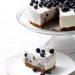 Lactose Free Blueberry Swirl Cheesecake