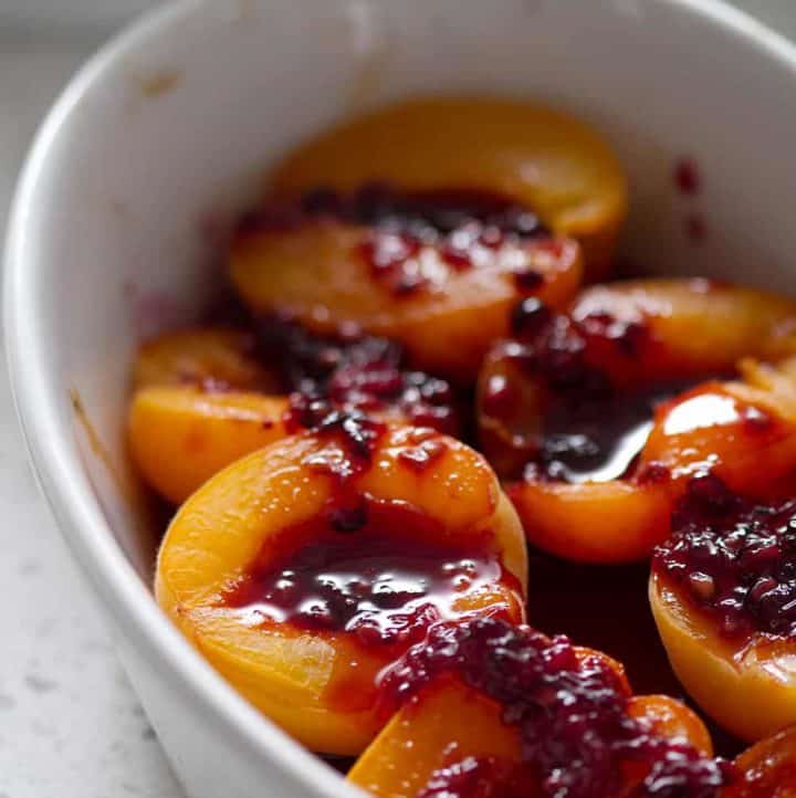 Roasted Apricots with Blackberry Sage Syrup | The Honest Spoonful