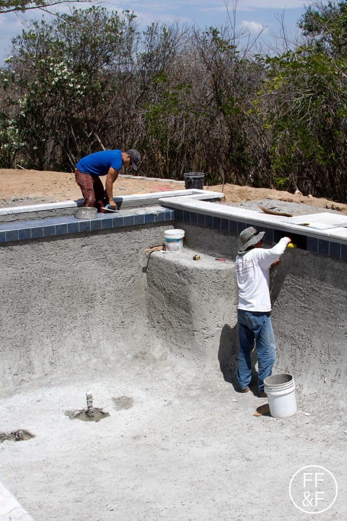 Backyard landscaping update. Swimming Pool Coping and Tile.