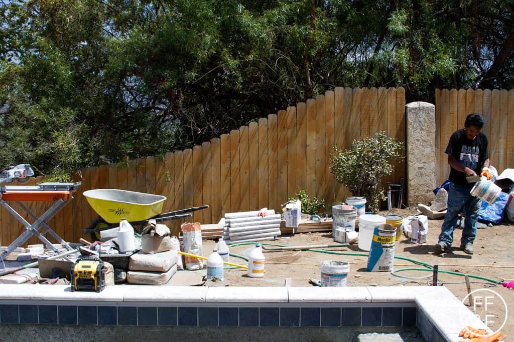 Backyard landscaping update. Swimming Pool Coping and Tile.