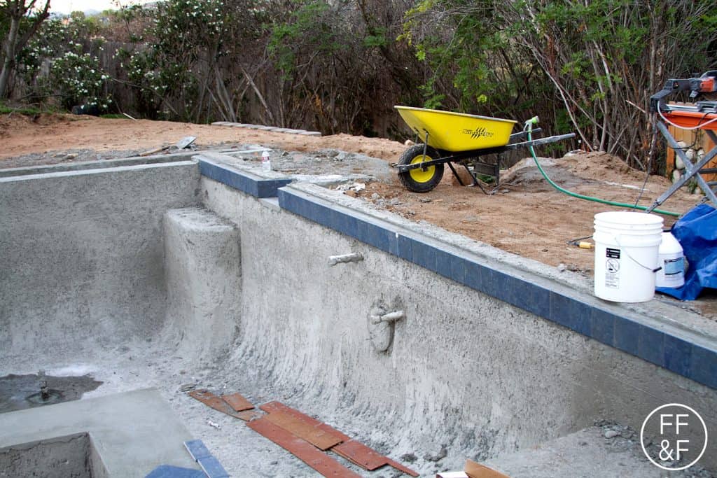 Backyard landscaping update. Swimming Pool Coping and Tile.