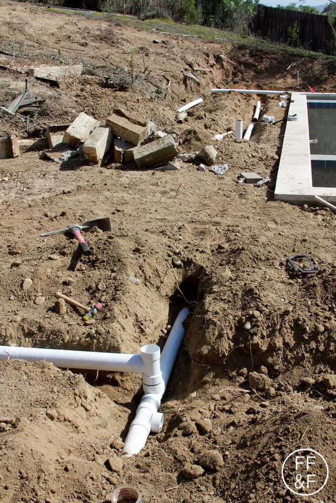 Drainage pipes for the backyard renovation. #bethhomeproject