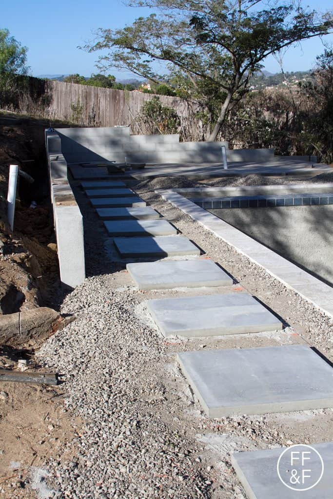 Modern hand troweled concrete stepping stones. #bethhomeproject