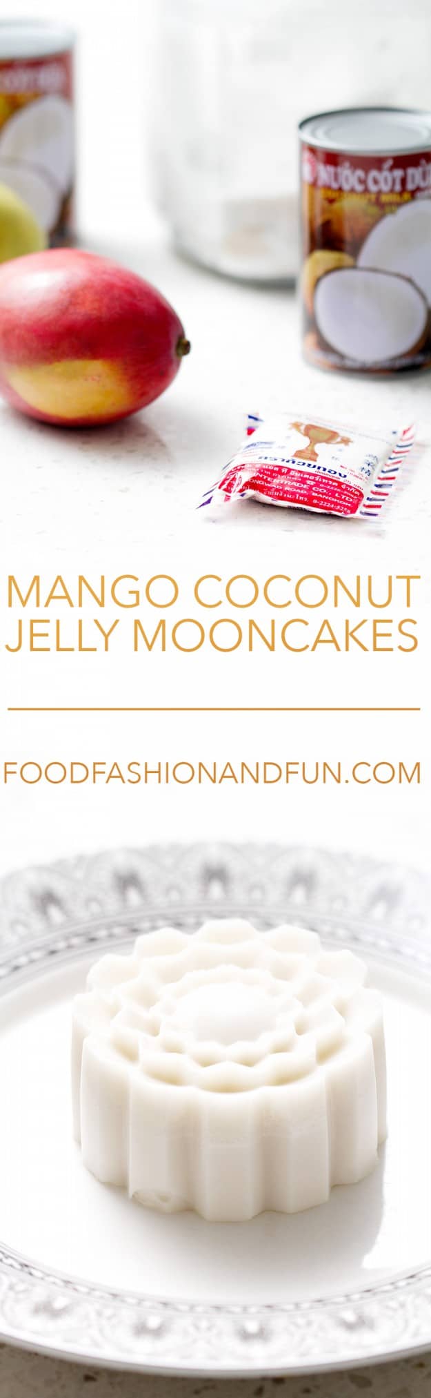 Mango Coconut Jelly Mooncakes made with Agar Agar to celebrate the Chinese New Year