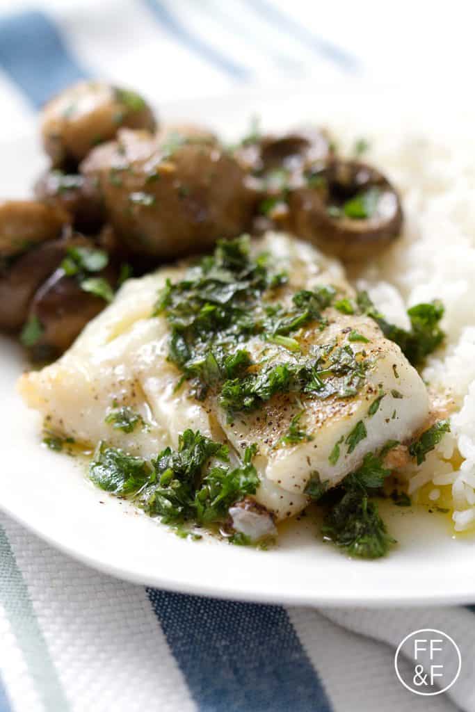 Pan Fried Cod with Oregano and Parsley Dressing