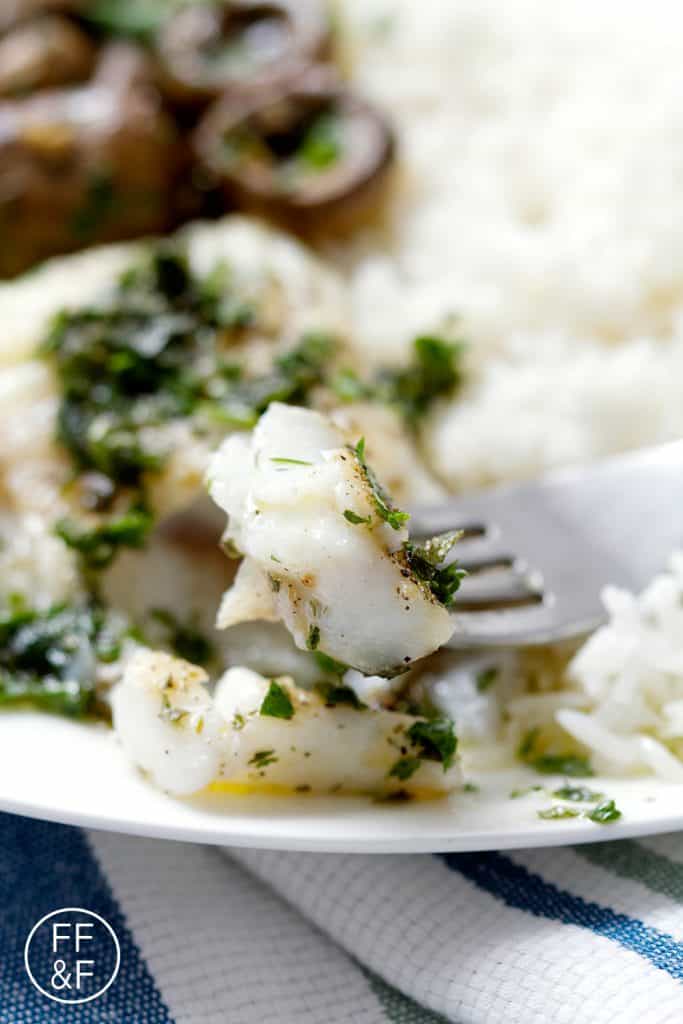 Pan Fried Cod with Oregano and Parsley Dressing