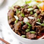 ground beef in bowl from above