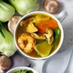 Save this recipe for Shrimp, Bok Choy and Tumeric Soup for the next time you get a cold. It's a lifesaver when you're feeling under the weather.