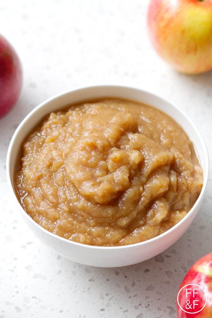 A recipe for applesauce that is so easy, you don't even need to peel the apples! Just chop and throw them in the slow cooker. This is the best recipe for busy moms or just busy people.