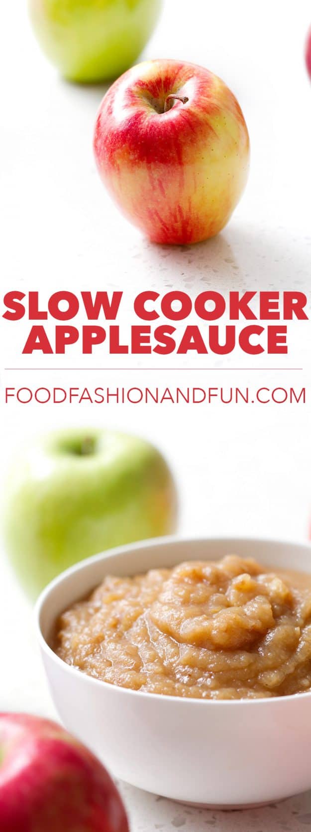 Slow Cooker Applesauce recipe that is so easy you don't even need to peel it. All you need is a slow cooker!
