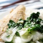 Easy recipe for stir fried bok choy with a whole lot of garlic. This recipe is vegan, Paleo/AIP and delicious.