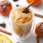 This recipe for Persimmon Chai Smoothie use uses only a few ingredients to create a healthy and delicious drink. Persimmons have a rather short season so take advantage and blend this seasonal smoothie. This drink is vegan and paleo/AIP.