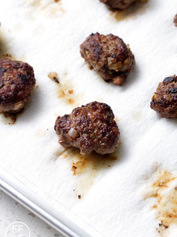A juicy combination of pork, beef and spices combines to make a delicious AIP Breakfast Sausage. This recipe is allergy friendly (gluten, dairy, shellfish, nut, egg, and soy free) and suits the autoimmune protocol and paleo diets.