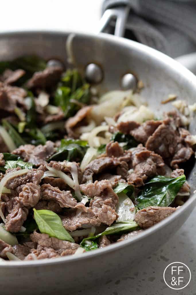 This is a soy free stir-fry recipe for the traditional Thai Basil Beef. This recipe is allergy friendly (gluten, dairy, shellfish, nut, egg, and soy free) and suits the autoimmune protocol and paleo diets.