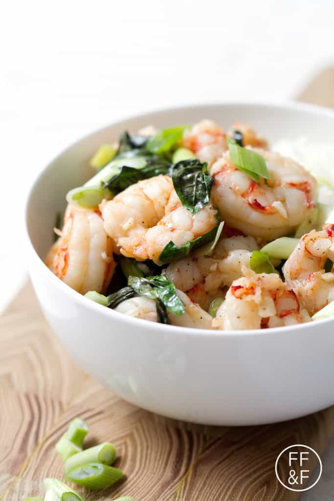 This is a soy free stir-fry recipe for the traditional Thai Basil Shrimp that’s ready in 20 minutes. This recipe is gluten, dairy, nut, egg, soy free and suits the autoimmune protocol and paleo diets.