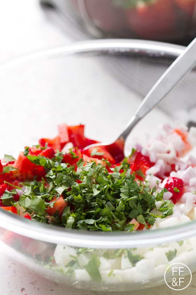 Here's a nightshade free Strawberry Salsa recipe that can be used for a naturally sweet and tangy topping or dip. This recipe is allergy friendly (gluten, dairy, shellfish, nut, egg, and soy free) and suits the autoimmune protocol (AIP), paleo and vegan diets.