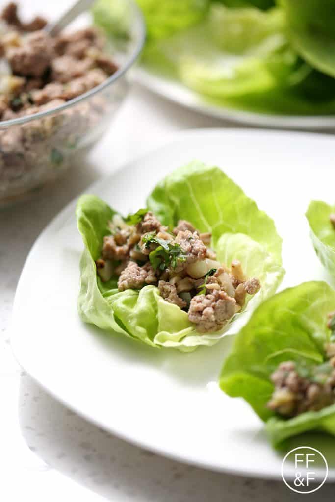 These Turkey and Mushroom Lettuce Wraps are a healthy easy one pot dinner dish. This recipe is allergy friendly (gluten, dairy, nut, egg, soy and shellfish free) and suits the autoimmune protocol (AIP) and paleo diets. 