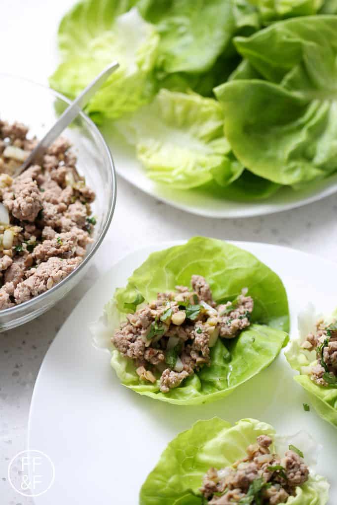These Turkey and Mushroom Lettuce Wraps are a healthy easy one pot dinner dish. This recipe is allergy friendly (gluten, dairy, nut, egg, soy and shellfish free) and suits the autoimmune protocol (AIP) and paleo diets. 