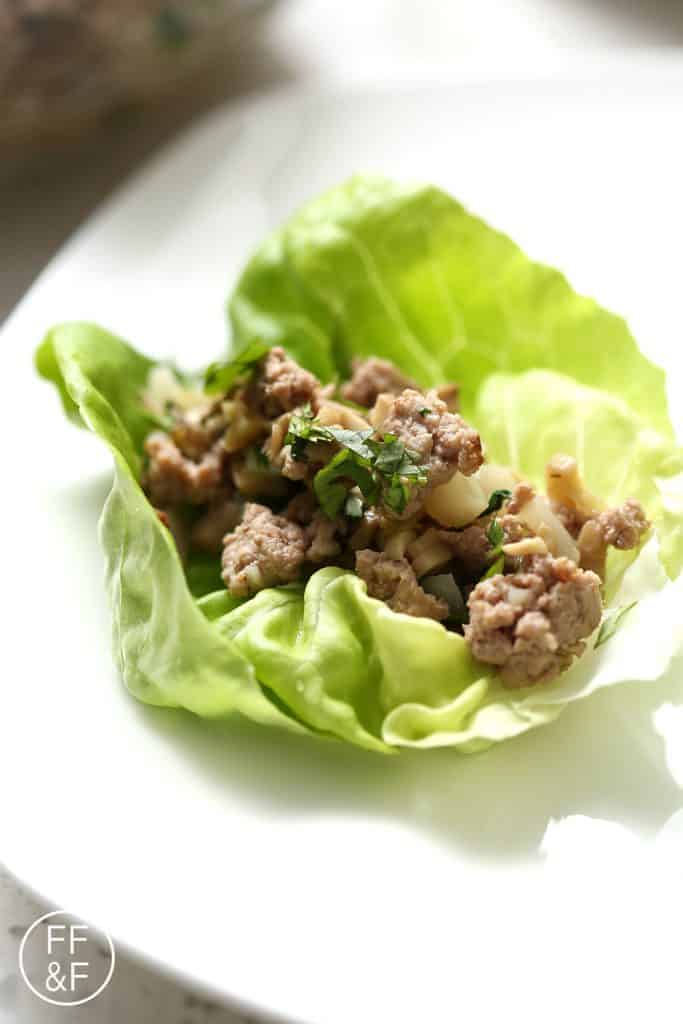 These Turkey and Mushroom Lettuce Wraps are a healthy easy one pot dinner dish. This recipe is allergy friendly (gluten, dairy, nut, egg, soy and shellfish free) and suits the autoimmune protocol (AIP) and paleo diets. 