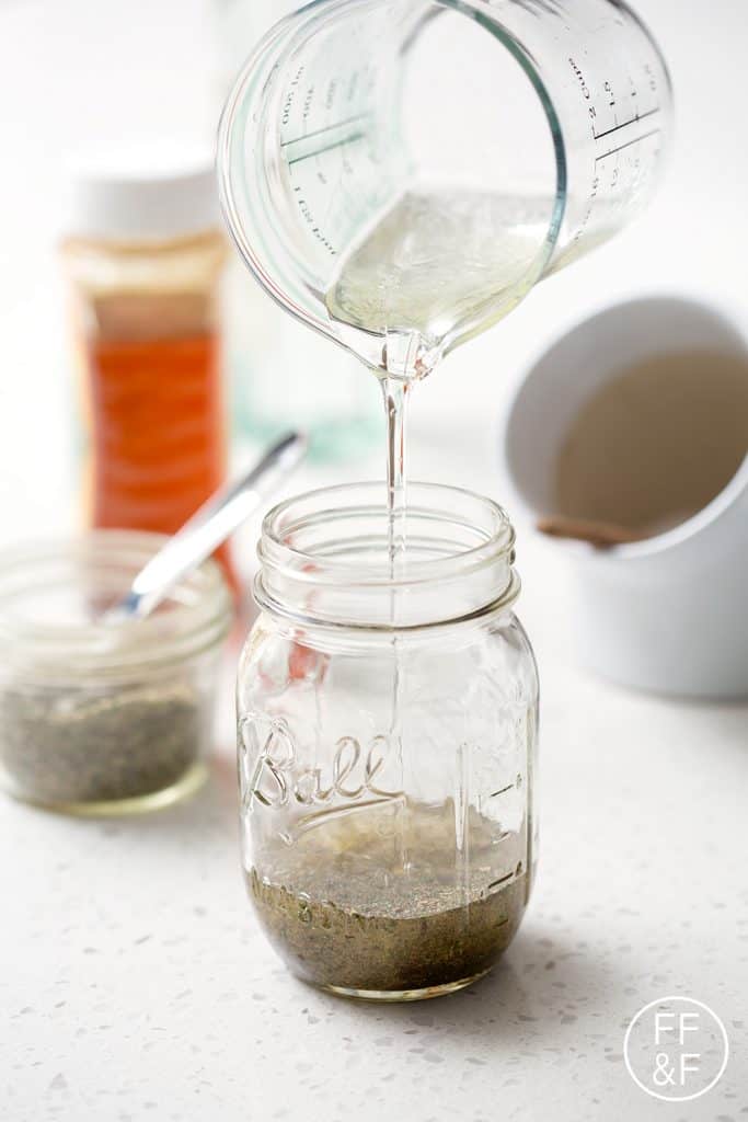 Easy Italian Dressing recipe made of pantry staples. With this recipe, you’ll never have to buy store-bought again. This recipe is allergy friendly (gluten, dairy, seafood, nut, egg, and soy free) and suits the autoimmune protocol, paleo and vegan diet.