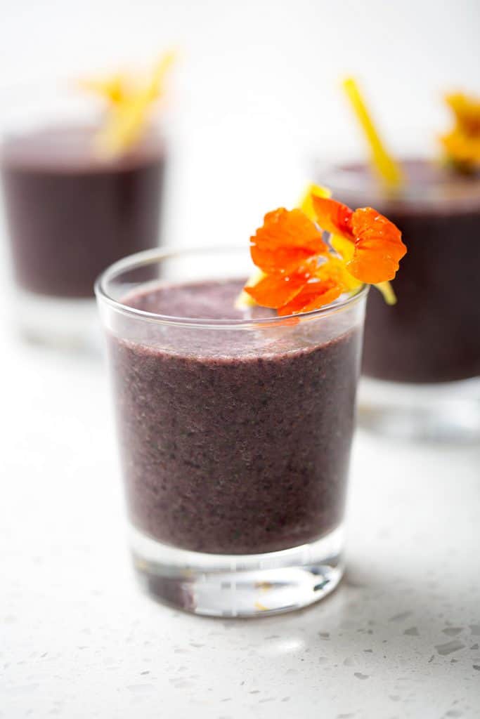 This Banana and Blueberry Spinach Smoothie is a healthy snack or addition to a meal. It’s a fruity smoothie filled with leafy greens that your kids (big or small) will enjoy. This recipe is allergy friendly (gluten, dairy, shellfish, nut, egg, and soy free) and suits the autoimmune protocol (AIP) and paleo diets.
