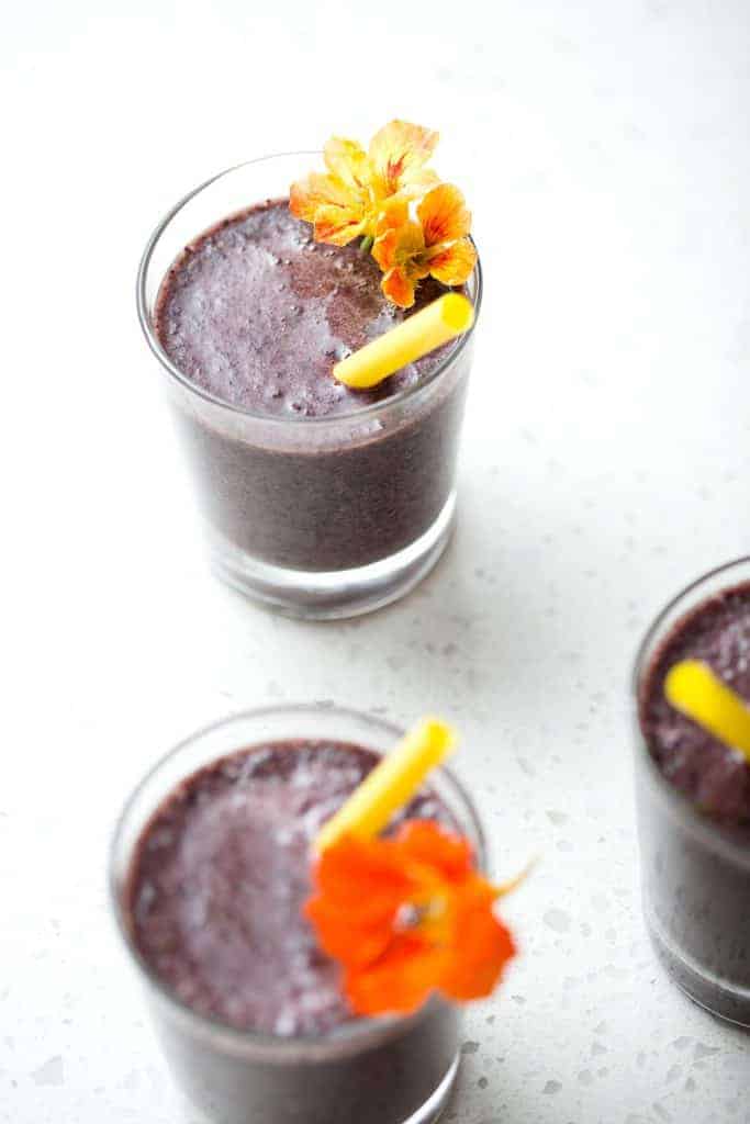 This Banana and Blueberry Spinach Smoothie is a healthy snack or addition to a meal. It’s a fruity smoothie filled with leafy greens that your kids (big or small) will enjoy. This recipe is allergy friendly (gluten, dairy, shellfish, nut, egg, and soy free) and suits the autoimmune protocol (AIP) and paleo diets.