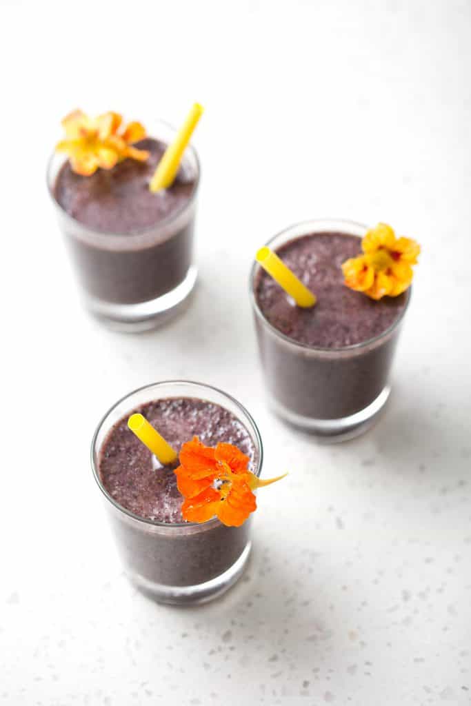 This Banana and Blueberry Spinach Smoothie is a healthy snack or addition to a meal. It’s a fruity smoothie filled with leafy greens that your kids (big or small) will enjoy. This recipe is allergy friendly (gluten, dairy, shellfish, nut, egg, and soy free) and suits the autoimmune protocol (AIP) and paleo diets.