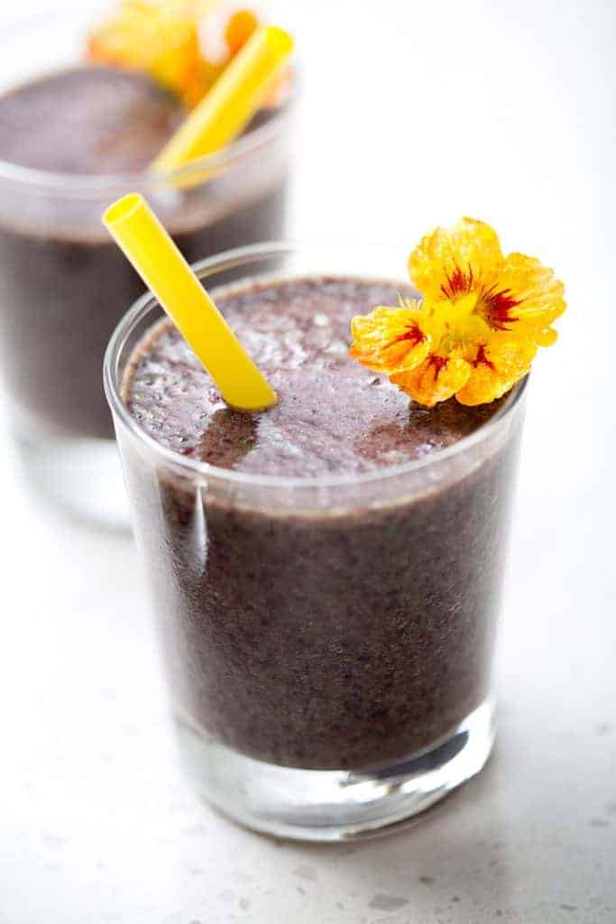 This Banana and Blueberry Spinach Smoothie is a healthy snack or addition to a meal. It’s a fruity smoothie filled with leafy greens that your kids (big or small) will enjoy. This recipe is allergy friendly (gluten, dairy, shellfish, nut, egg, and soy free) and suits the autoimmune protocol (AIP) and paleo diets.