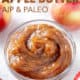bowl of instant pot apple butter with text and apples