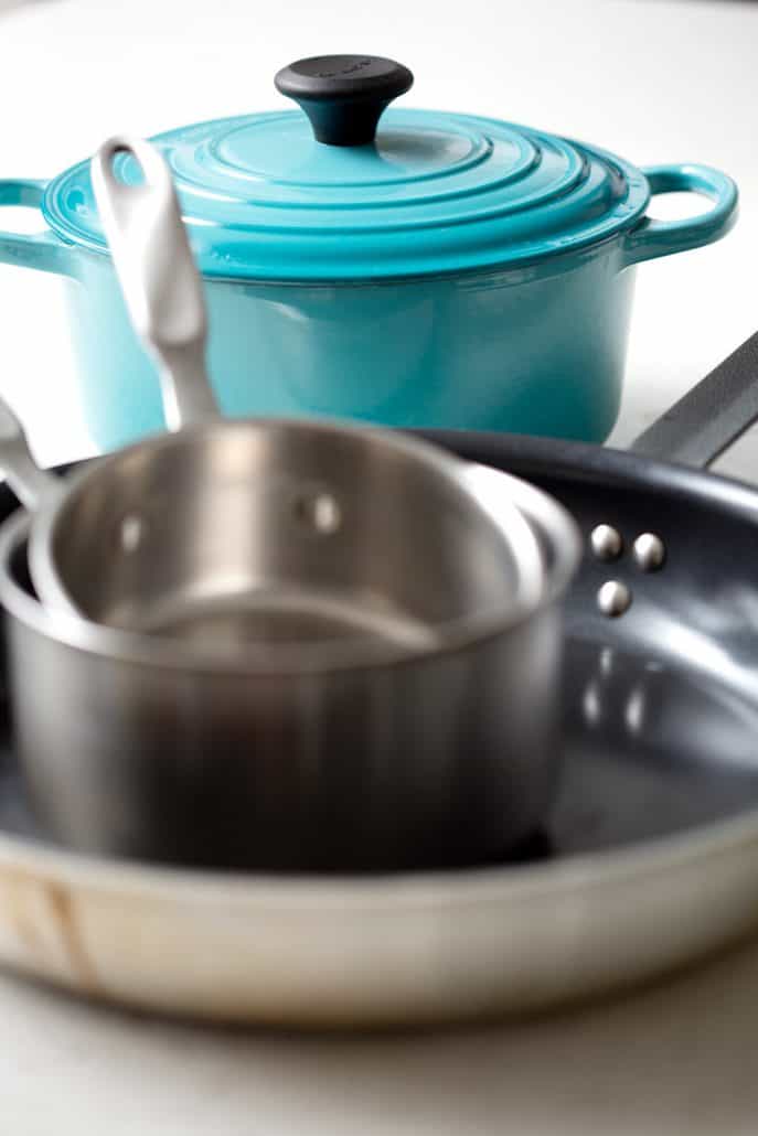 The Kitchen Needed More Turquoise, Turquoise Pots and Pans