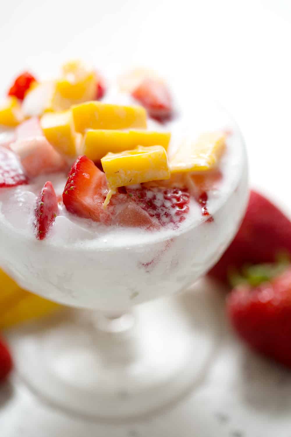 AIP friendly Chinese shaved ice dessert (Bao Bing) with coconut milk