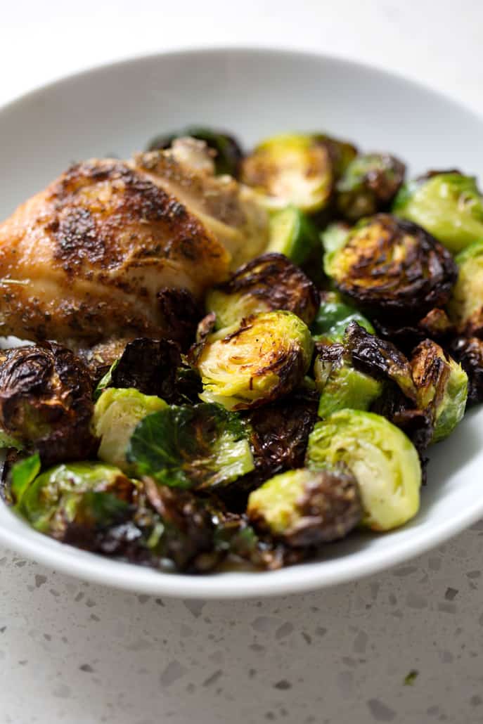 This AIP Air Fryer Brussel Sprouts recipe can be made in under 30 minutes and is the easiest way to cook brussel sprouts that are crispy and delicious. This recipe suits the Autoimmune Protocol (AIP), Paleo, and Vegan diets.