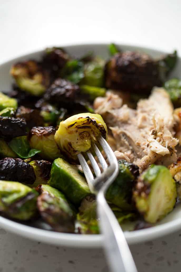 This AIP Air Fryer Brussel Sprouts recipe can be made in under 30 minutes and is the easiest way to cook brussel sprouts that are crispy and delicious. This recipe suits the Autoimmune Protocol (AIP), Paleo, and Vegan diets.