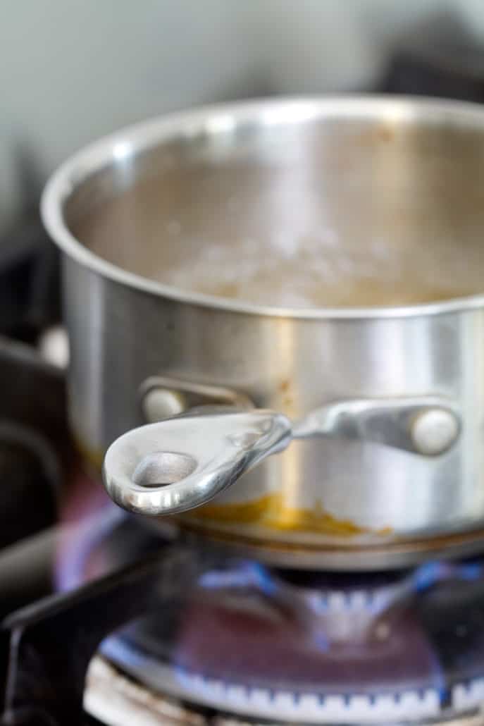 saucepan on stovetop