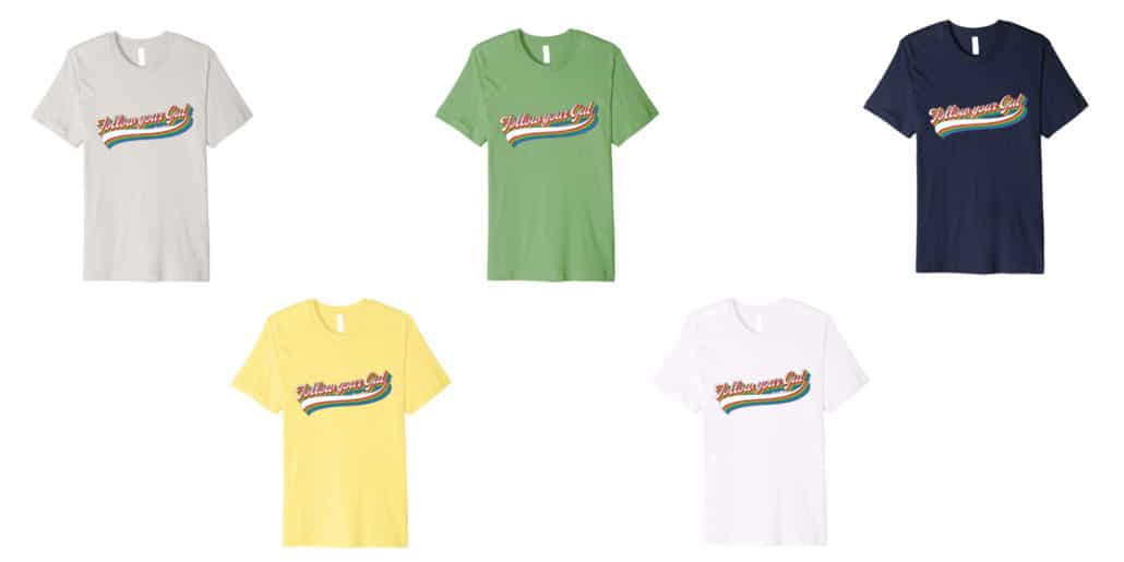 different color tshirts