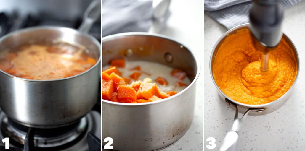 step by step photos for making mashed sweet potatoes