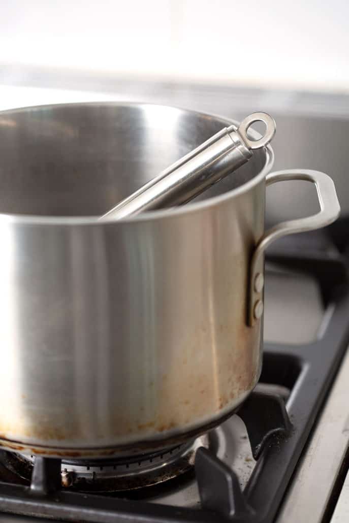 whisk in stock pot on stove top