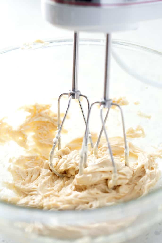 creaming the shortening and honey using hand mixer