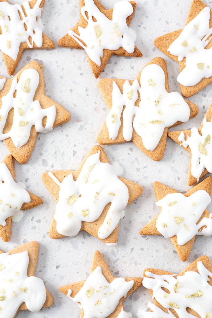 These AIP Christmas Cookies are the perfect paleo cutout cookies to make with your kids this holiday season. Or you can just save these elegantly decorated AIP cookies for yourself.