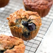 AIP Blueberry Muffins on a cooling rack