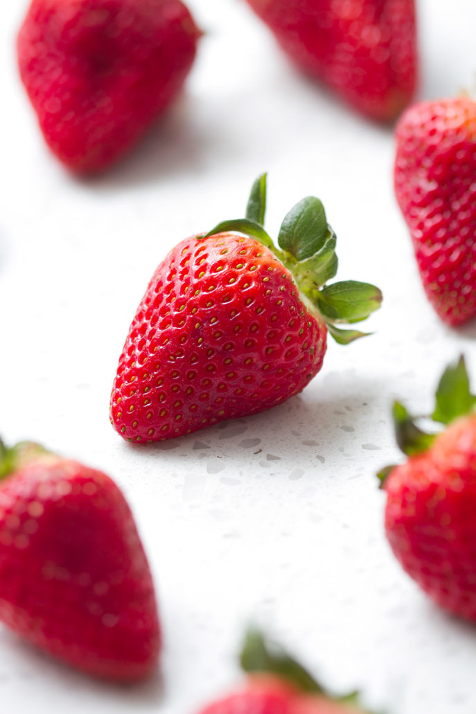 strawberries on white background