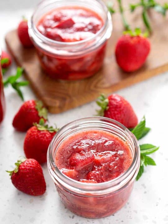 Strawberry Rhubarb Simple Syrup | The Honest Spoonful