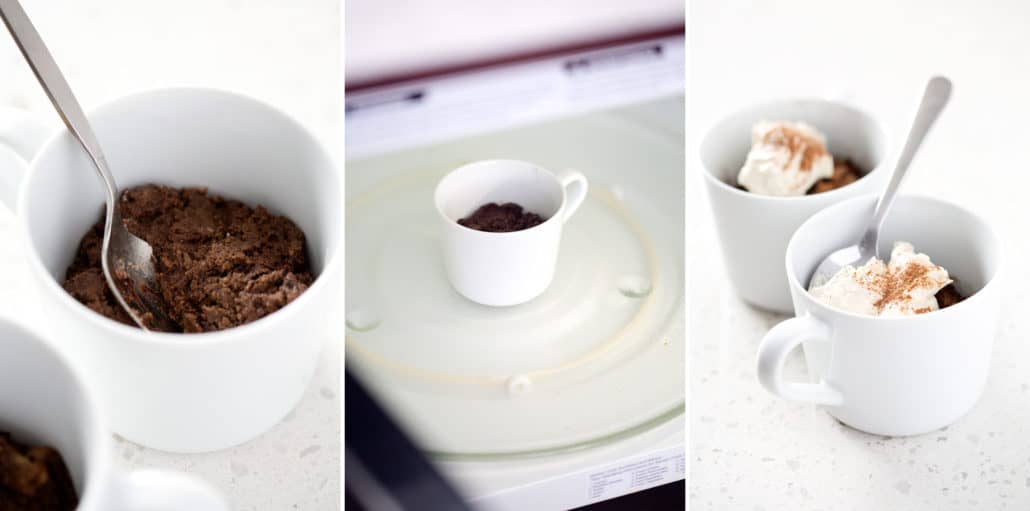 step by step instructions for making AIP Chocolate Mug Cake