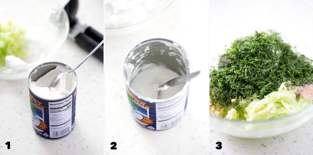 step by step in making Dairy Free Tzatziki