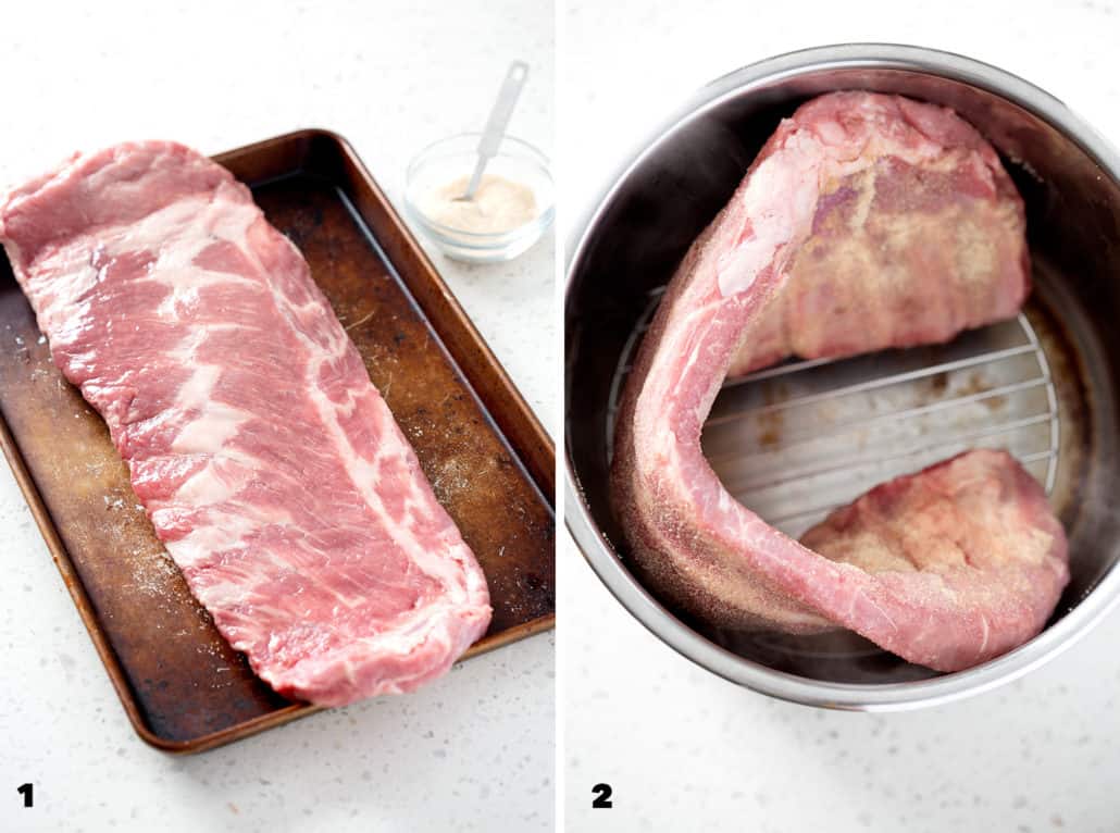 step by step photos of Instant Pot AIP BBQ Ribs