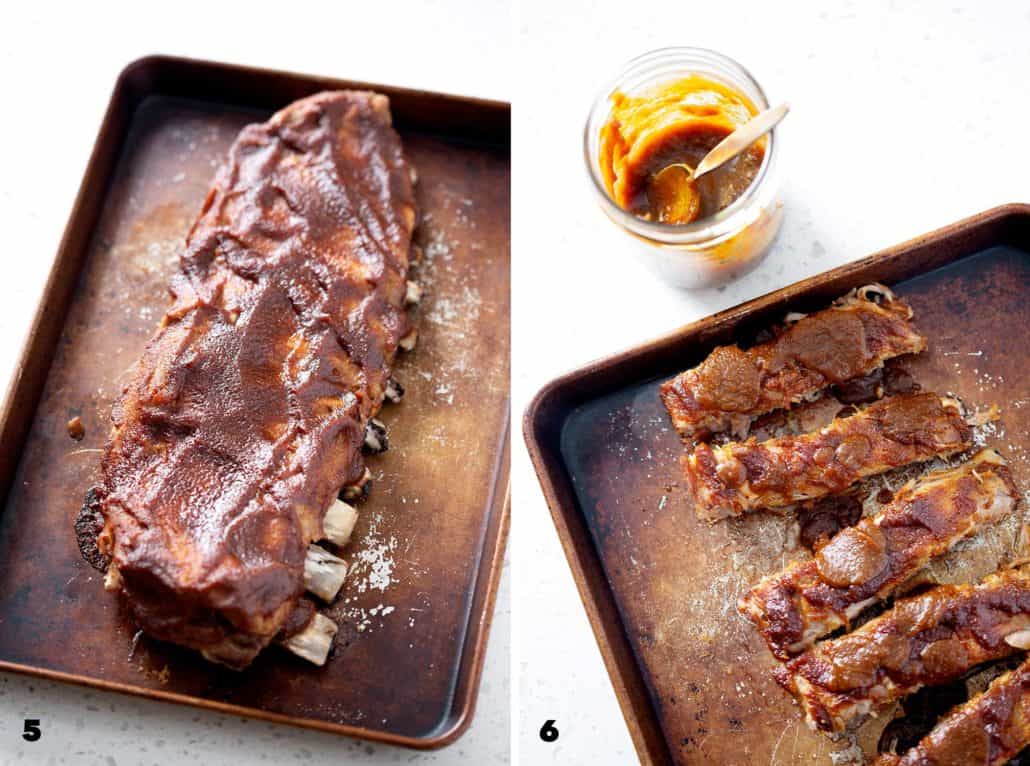 step by step photo instructions of Instant Pot AIP BBQ Ribs